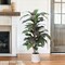4 ft artificial dracaena plant with white planter, featuring a realistic faux yucca style design, ideal as a silk floor plant for indoor or outdoor use, perfect for home and office décor and a great housewarming gift